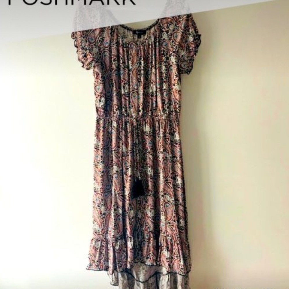 1X Lilly Morgan Boho Dress Midi Paisley Off-the-Shoulder